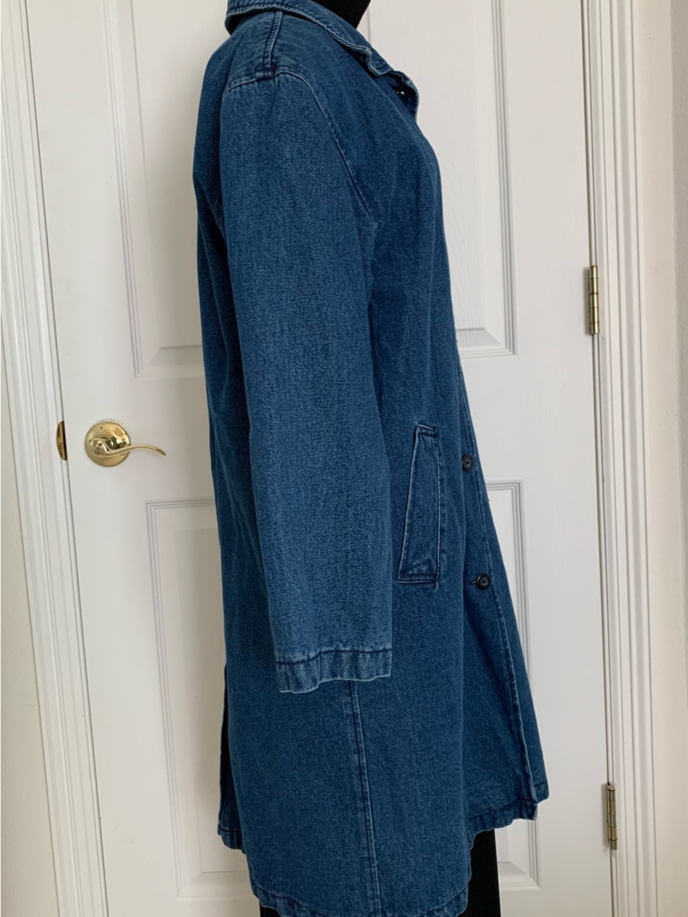Vintage Brandon Thomas 100% Denim Blue Chore Barn Jacket w lining Y2K - Picture 1 of 16